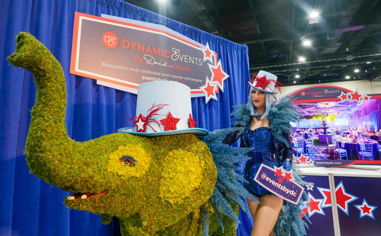 Lucy Zukaitis with Dynamic Events by David Caruso seen during the Convention Partner Fair Wednesday, Aug. 23, 2023, at Baird Center in Milwaukee. She's been in this business for 10-15 years and her favorite part is "Every day is a little different. We never know what we are walking into but it is always exciting," she said.