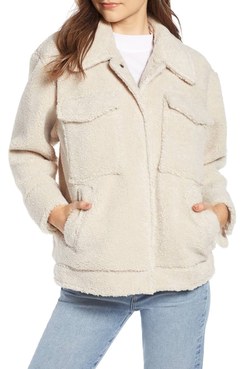 Something Navy Shearling Coat