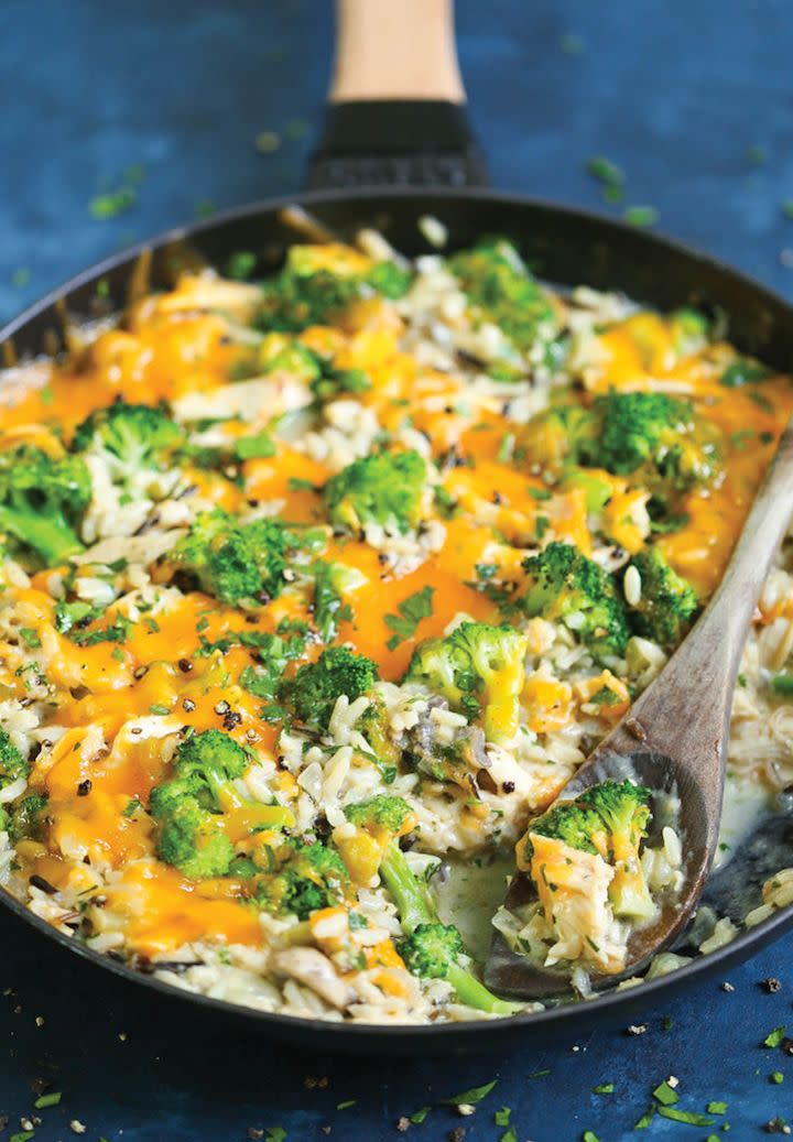 <strong>Get the <a href="https://damndelicious.net/2017/10/23/cheesy-chicken-and-broccoli-rice-casserole/" target="_blank">Cheesy Chicken and Broccoli Rice Casserole</a> recipe from Damn Delicious</strong>