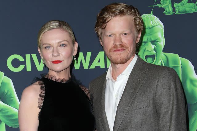 <p>Matt Baron/BEI/Shutterstock</p> Kirsten Dunst and husband Jesse Plemons at the premiere of 'Civil War'