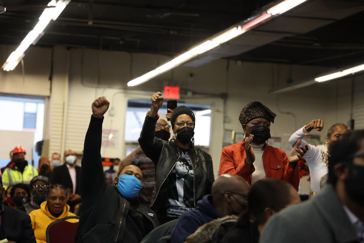 Hundreds pack the National Action Networks (NAN) during the annual Martin Luther King Day event in Harlem, New York on Monday, Jan. 17, 2022.