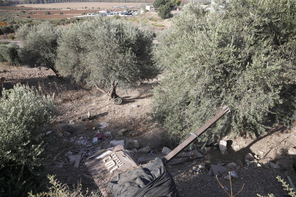Palestinian fugitive Zakaria Zubeidi's hideouts in Umm al Ghanam, northern Israel, Saturday, Sept. 11, 2021. Following Zubeidi's arrest, police said they have caught four of six Palestinians who broke out of a maximum-security prison early this week. (AP Photo/Ariel Schalit)