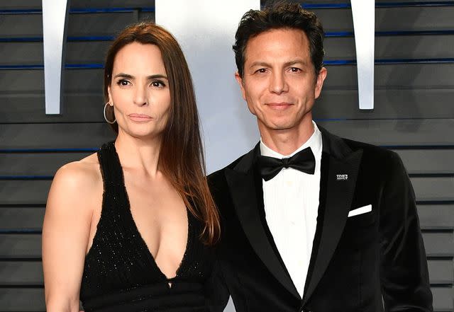 <p>Dia Dipasupil/Getty</p> Talisa Soto Bratt and Benjamin Bratt attend the 2018 Vanity Fair Oscar Party on March 4, 2018 in Beverly Hills, California.