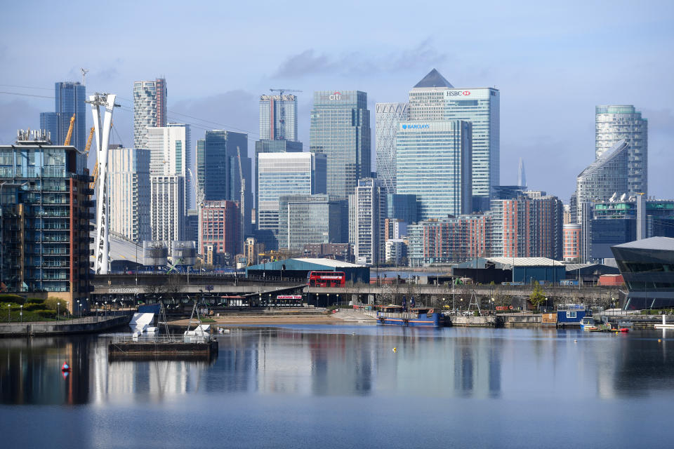 The Canary Wharf skyline. Credit: Kirsty O'Connor/PA Images via Getty Images