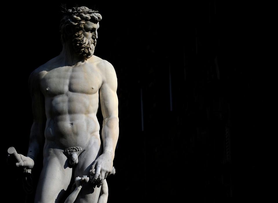 A view of a statue of Neptune in Florence on March 8, 2010.