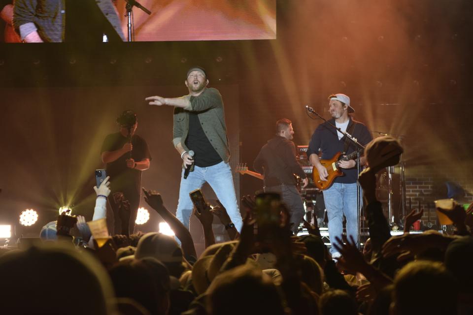 Cole Swindell wows the crowd with country favorites at the Drive for Show, Rock Fore! Dough Concert at Evans Towne Center Park in Evans, Ga. on Tuesday, April 9, 2024.