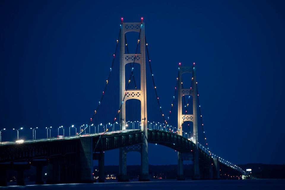 Both Michigan routes among America's top 100 weekend road trips take you across the Mackinac Bridge, connecting Michigan's Lower and Upper Peninsula.