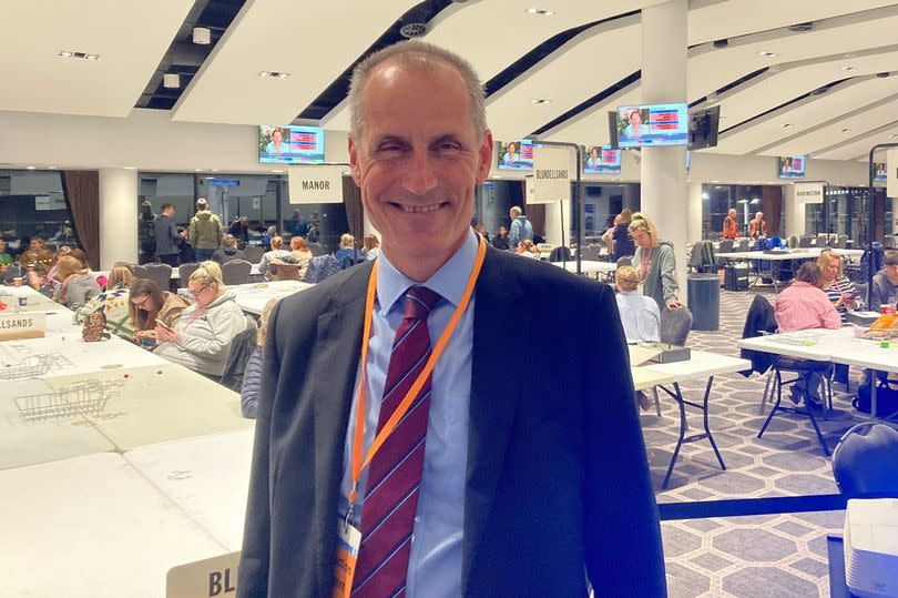 Bill Esterson, MP for Sefton Central, at the Aintree count