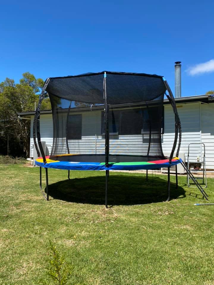 One Facebook user has found a way around the issue of leaves getting into her kids' trampoline. Photo: Supplied 