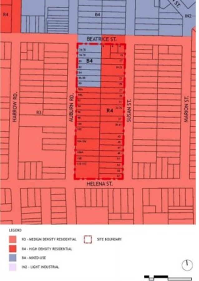 The Mehajer property and six other properties on the block have been approved for commercial mixed use. Source: Auburn Council.