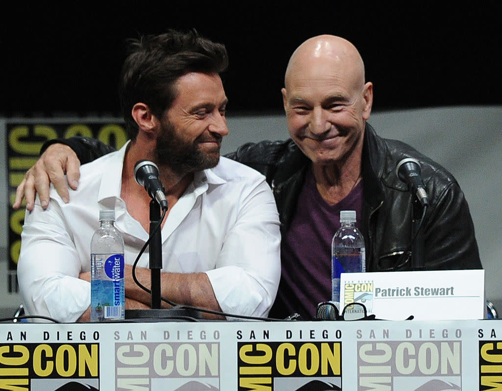 Please do watch Hugh Jackman totally lose it when Patrick Stewart discusses a very awkward topic