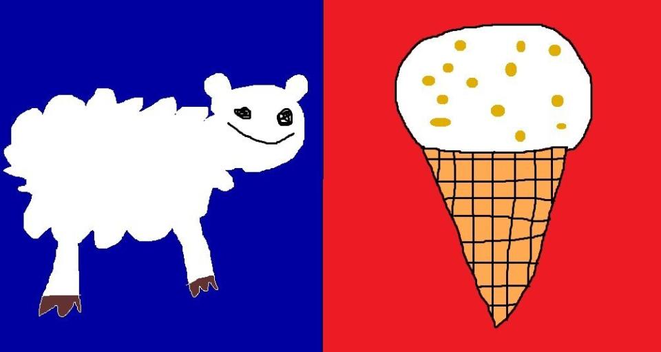 <blockquote>This design represents all of NZ because we have lots of sheep and love hokey pokey ice cream. I even included the blue and red to keep all of you naysayers happy. Kiwi as bro.</blockquote>  Designed by: Jesse Gibbs from Canterbury