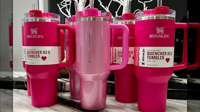  Starbucks Stanley Winter Pink Quencher and other Stanley cups