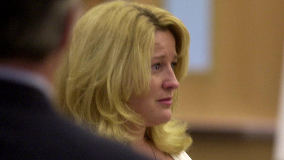 A teary Michelle Renee in court.