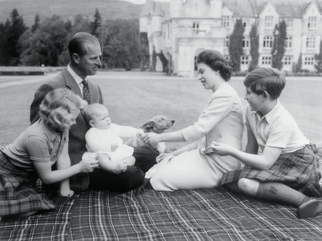 Bettmann Princess Anne, Prince Philip, Prince Andrew, Queen Elizabeth and Prince Charles at Balmoral.