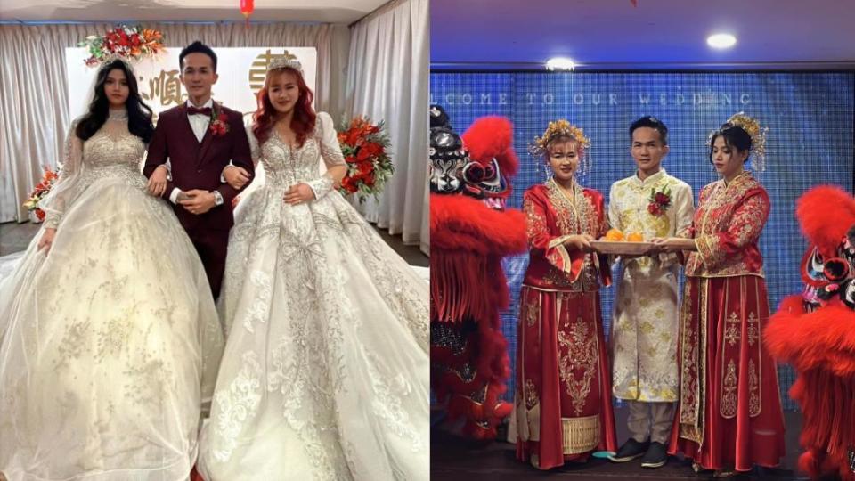 馬來西亞古晉一名華裔男子娶了2名妻子。（圖／翻攝自臉書）