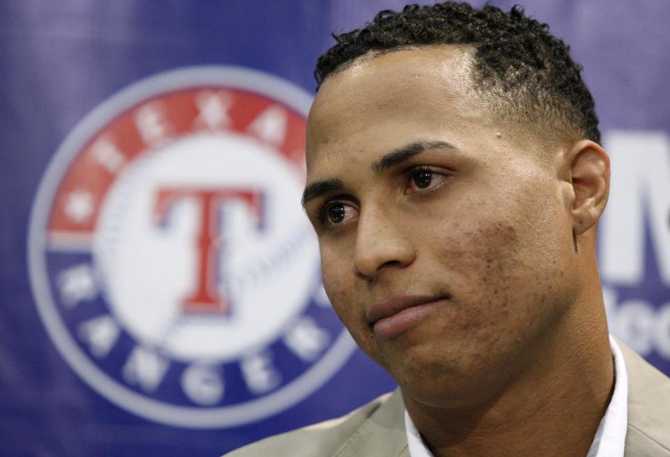 Leonys Martin uno de los jugadores que supuestamente Eliezer Lazo ingresó de contrabando. (AP Photo/Tony Gutierrez, File)