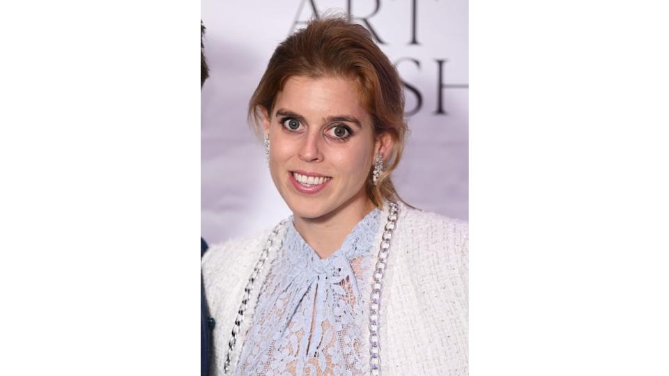 Princess Beatrice in a white outfit