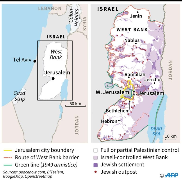 Maps of Israel, the West Bank and Jerusalem