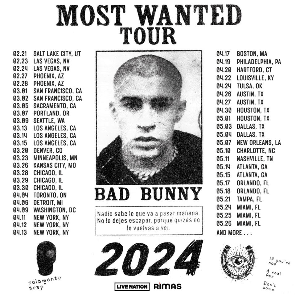 bad bunny most wanted tour