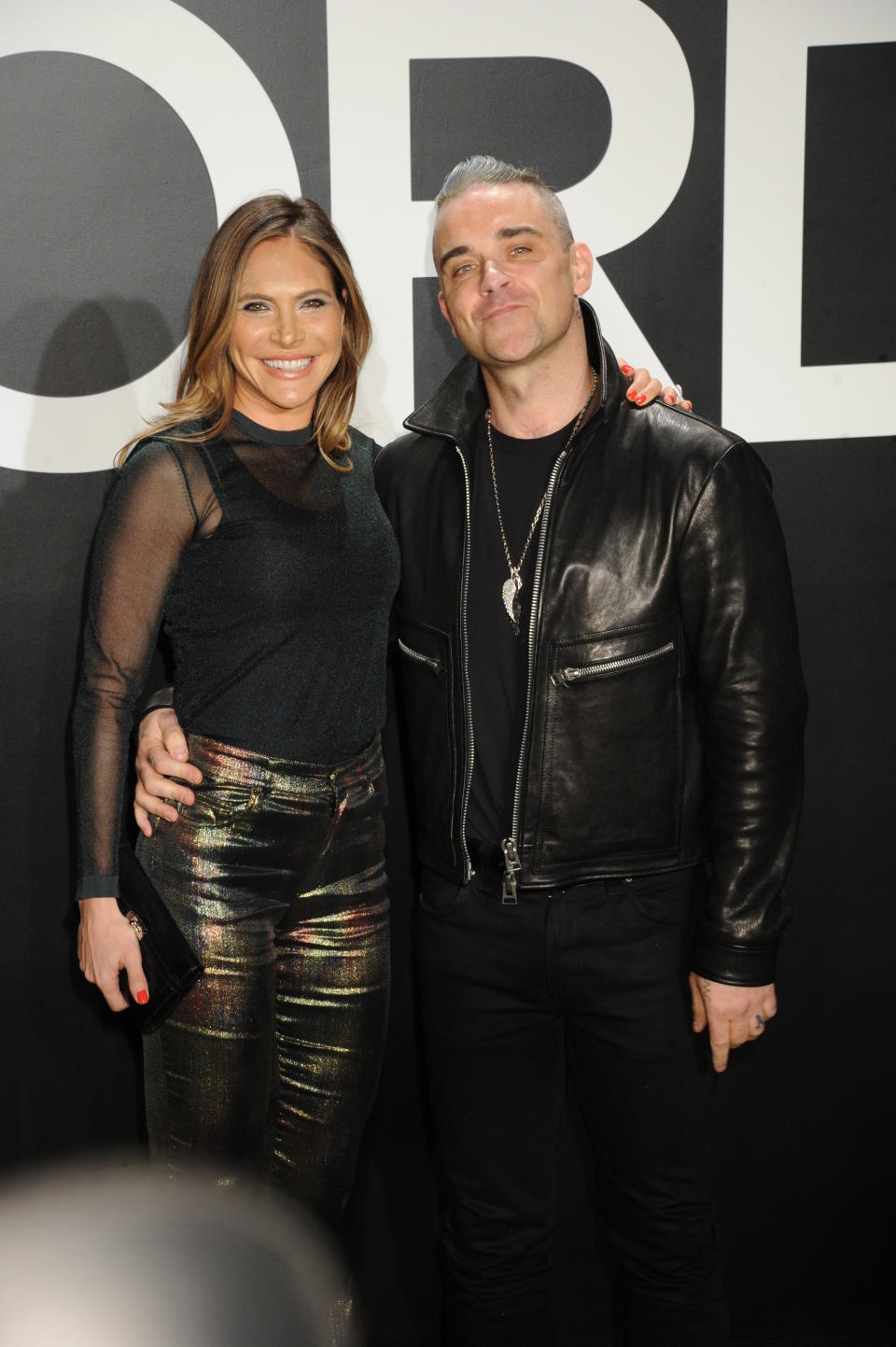 Ayda Field, Robbie Williams at the Tom Ford Fall 2015 Collection celebrity arrivals, held at Milk Studios in Hollywood, California, Friday, February 20, 2015. *** Please Use Credit from Credit Field ***