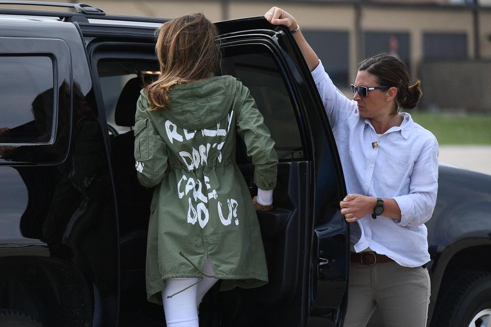 Melania Trump’s Wears a Maybe–Maybe-Not “I Really Don’t Care” Jacket