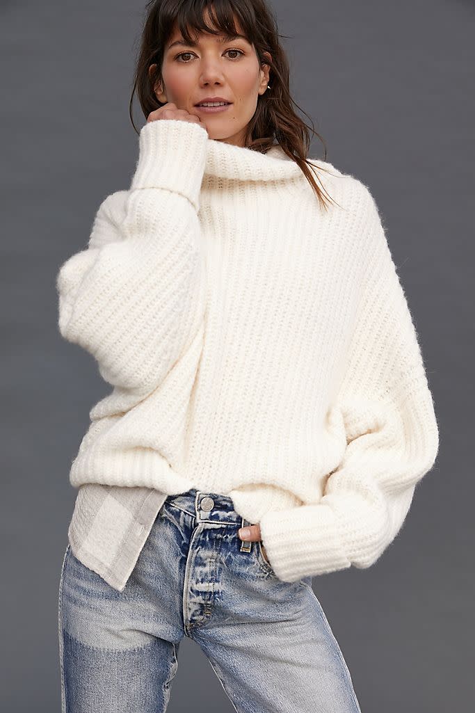 Maeve Athena Cowl Neck Sweater. Image via Anthropologie