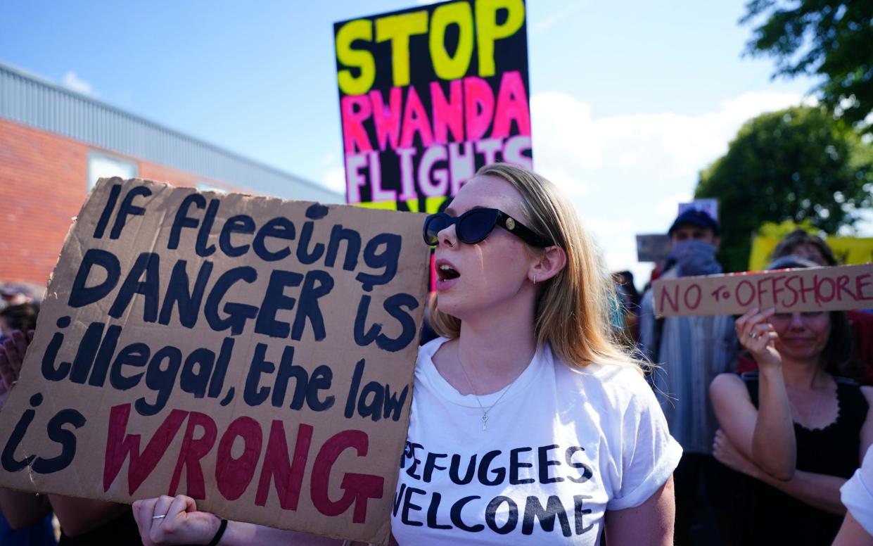 Protests against the Government's plan to deport migrants to Rwanda