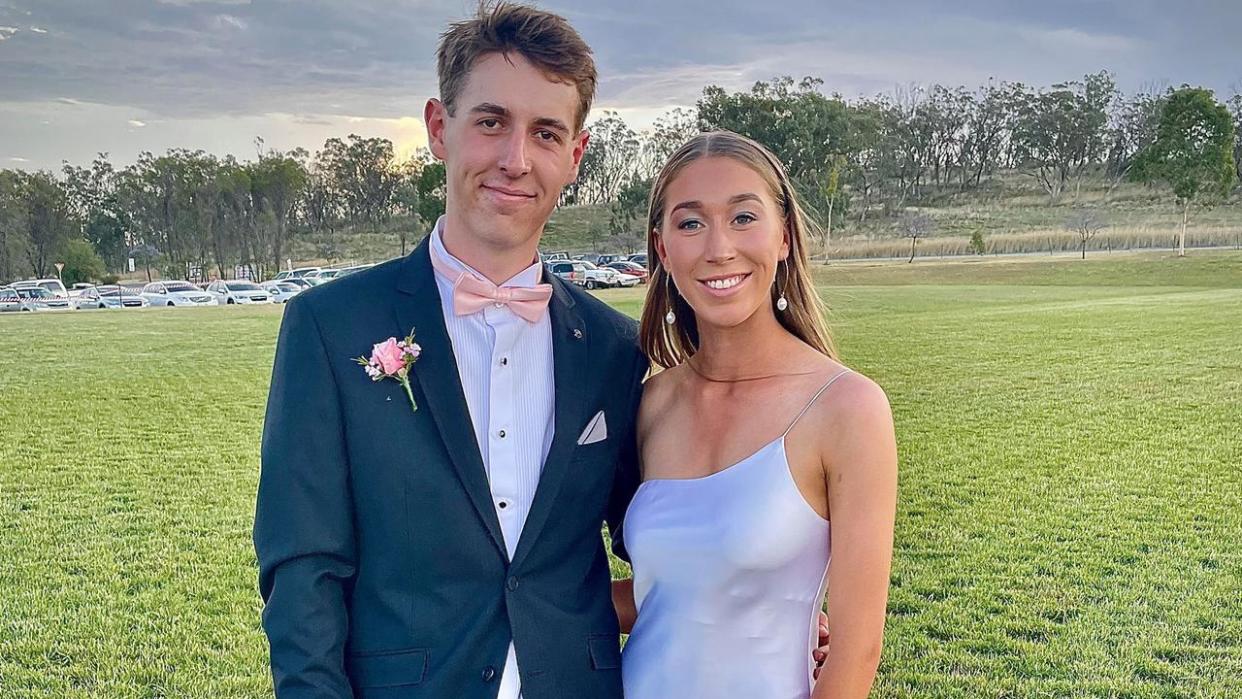 Eli Kelly, 21, died onsite at the St Ives gold mine near Kambalda about 2.30pm on Tuesday. Eli pictured with his girlfriend Lydia Higgins. Picture: Facebook