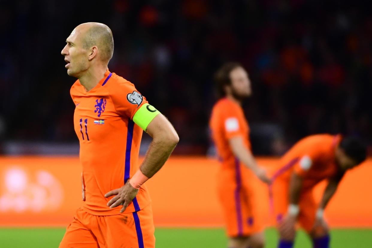 Heartbreak | Arjen Robben scored twice to secure a 2-0 win over Sweden: AFP/Getty Images