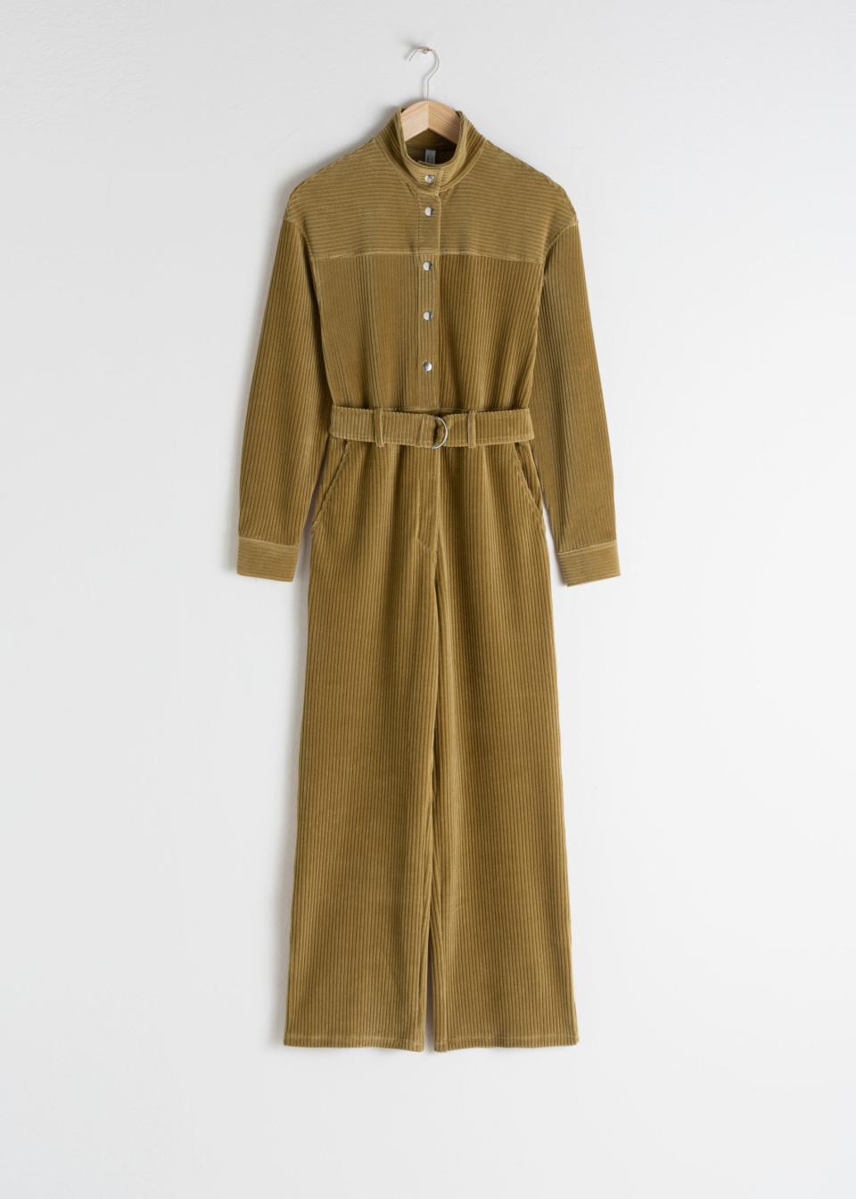 & Other Stories Belted Corduroy Jumpsuit