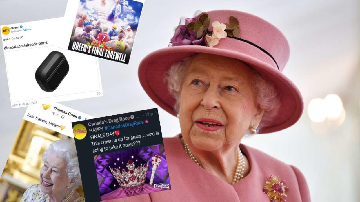 Plusieurs entreprises se sont fait remarquer par leurs tweets hommages à la reine Elizabeth II (ici en octobre 2020 à Salisbury en Angleterre).