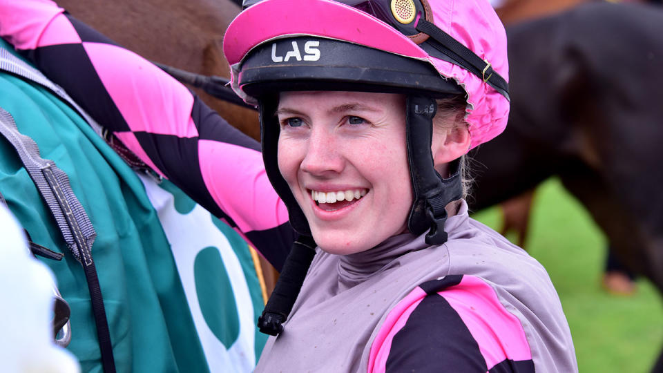 Mikaela Claridge, pictured here after winning the Dunstan Engineering 0 - 58 Handicap at Donald Racecourse on May 11, 2019.