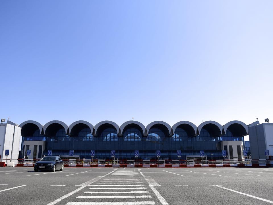 A view of arrivals terminal of the Airport Henri Coanda in Otopeni, Romania, in April 2020.