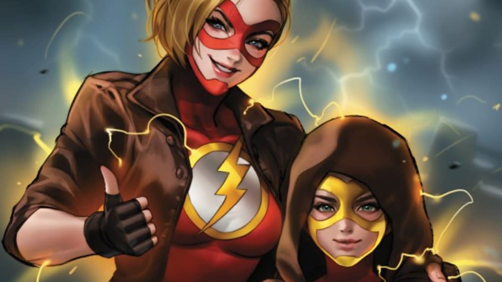 Jesse Quick and Thunderheart from The Flash 8 cover