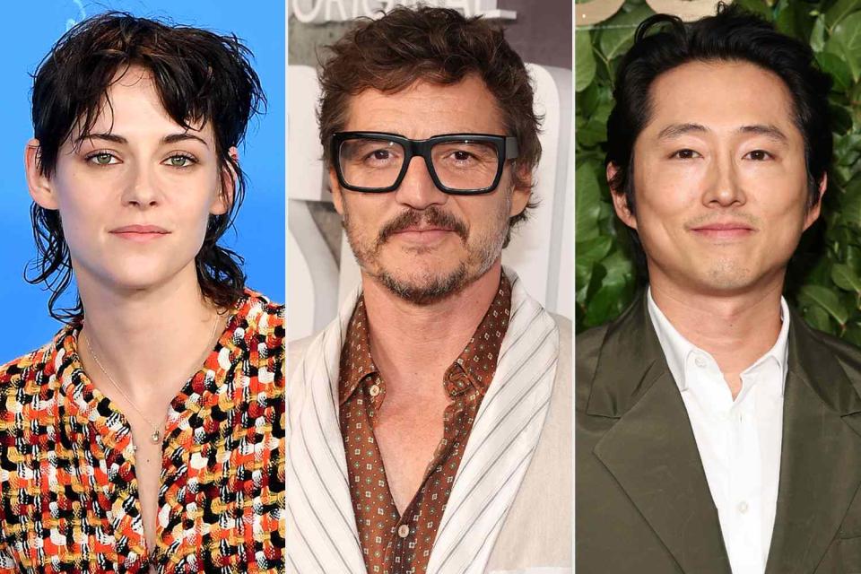 <p>Dominique Charriau/WireImage; FilmMagic/FilmMagic for HBO; Jamie McCarthy/Getty</p> Kristen Stewart, Pedro Pascal and Steven Yeun 