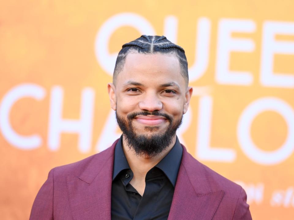 Tunji Kasim at the premiere of "Queen Charlotte: A Bridgerton Story" held at Regency Village Theatre on April 26, 2023.