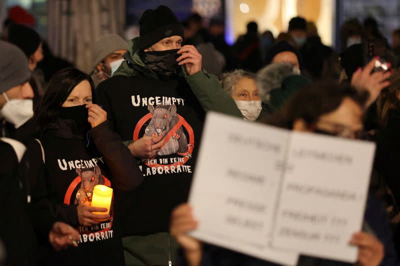 FILE PHOTO: Protest against COVID-19 measures in Berlin