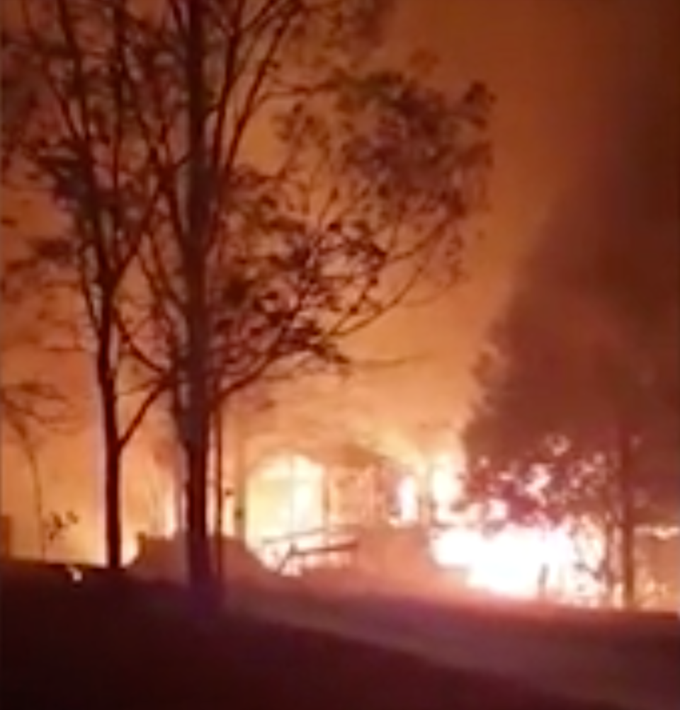 Bushfire in Bobin on the NSW Mid North Coast shown destroying home on November 10.