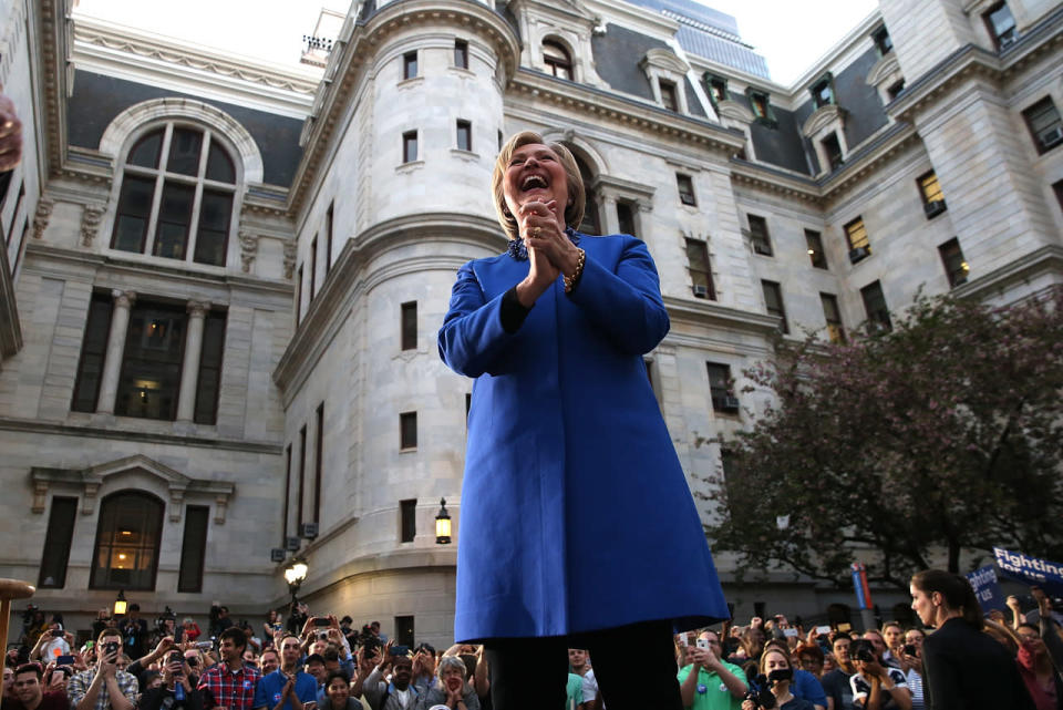 Greeting the crowds at Philadelphia City Hall