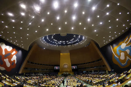 North Korean Foreign Minister Ri Yong-ho addresses the 72nd United Nations General Assembly at U.N. headquarters in New York, U.S., September 23, 2017. REUTERS/Eduardo Munoz