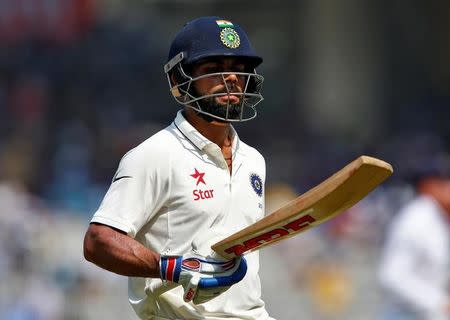 Cricket - India v England - Fifth Test cricket match - M A Chidambaram Stadium, Chennai, India - 18/12/16. India's captain Virat Kohli reacts after being dismissed. REUTERS/Danish Siddiqui