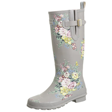 Joules Grey Floral Wellies 