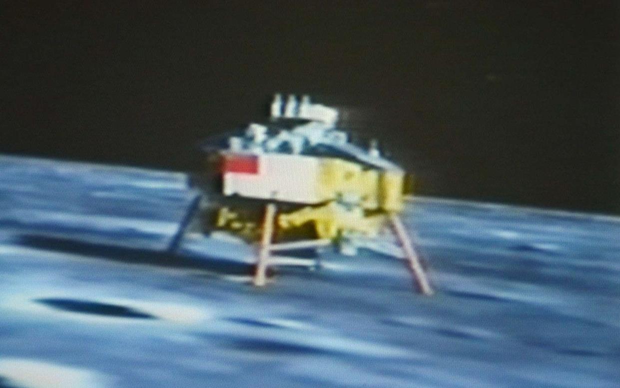 China's first lunar rover after it landed on the moon on December 14, 2013 - AFP