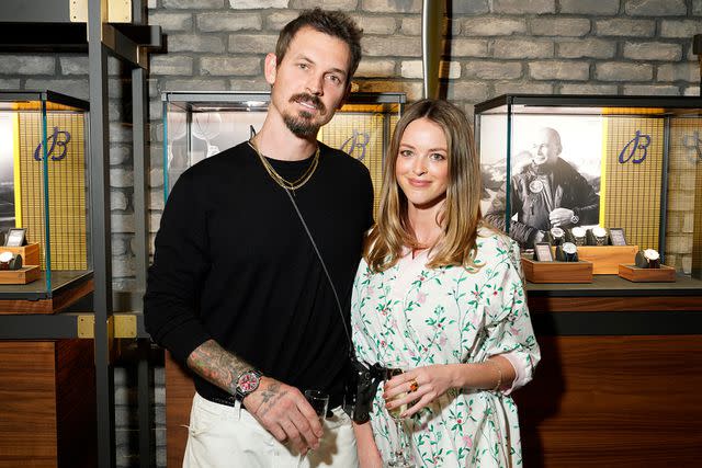 <p>Presley Ann/Getty</p> Kaitlynn Carter and her fiancé Kristopher Brock welcomed their second baby together in February.