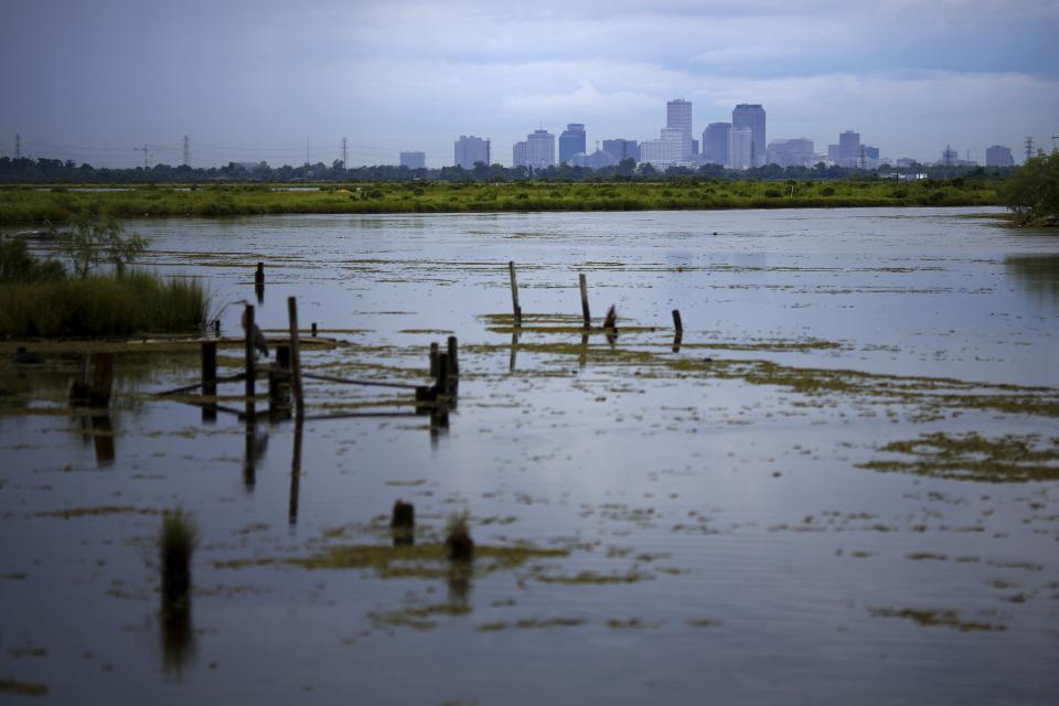 A marsh wetland is seen near the city of New Orleans, Louisiana, August 18, 2015. (REUTERS/Carlos Barria)