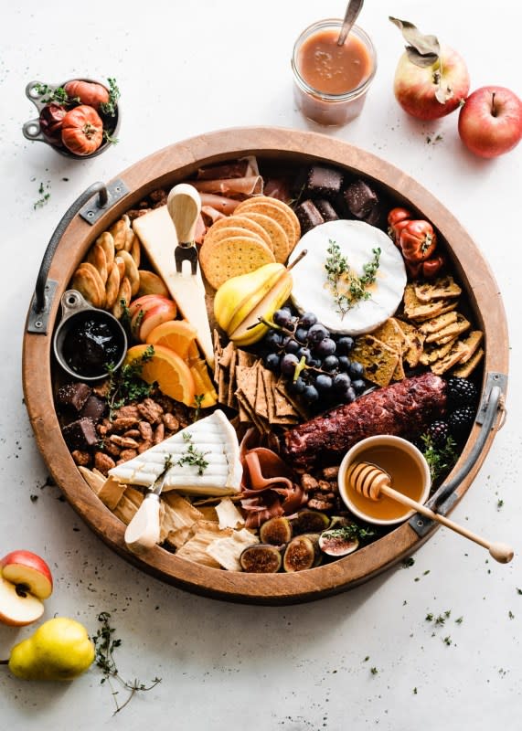 <p>Blue Bowl Recipes</p><p>Nothing says fall like a charcuterie board filled with all the bounty of autumn!</p><p><strong>Get the recipe: <a href="https://bluebowlrecipes.com/fall-harvest-cheese-board/" rel="nofollow noopener" target="_blank" data-ylk="slk:Easy Fall Harvest Cheese Board;elm:context_link;itc:0;sec:content-canvas" class="link ">Easy Fall Harvest Cheese Board</a></strong></p><p><strong>Related: <a href="https://www.yahoo.com/lifestyle/42-boozy-thanksgiving-cocktails-kick-210454244.html" data-ylk="slk:42 Creative Thanksgiving Cocktails to Kick Turkey Day Off Right;elm:context_link;itc:0;sec:content-canvas;outcm:mb_qualified_link;_E:mb_qualified_link;ct:story;" class="link  yahoo-link">42 Creative Thanksgiving Cocktails to Kick Turkey Day Off Right</a></strong></p>