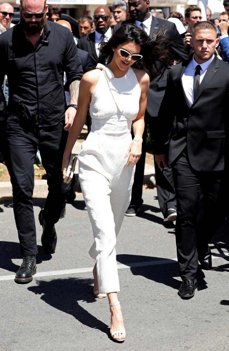 <p>Kendall completely bossed this classic and elegant all-white outfit while in Cannes in 2016. [Photo: Getty] </p>