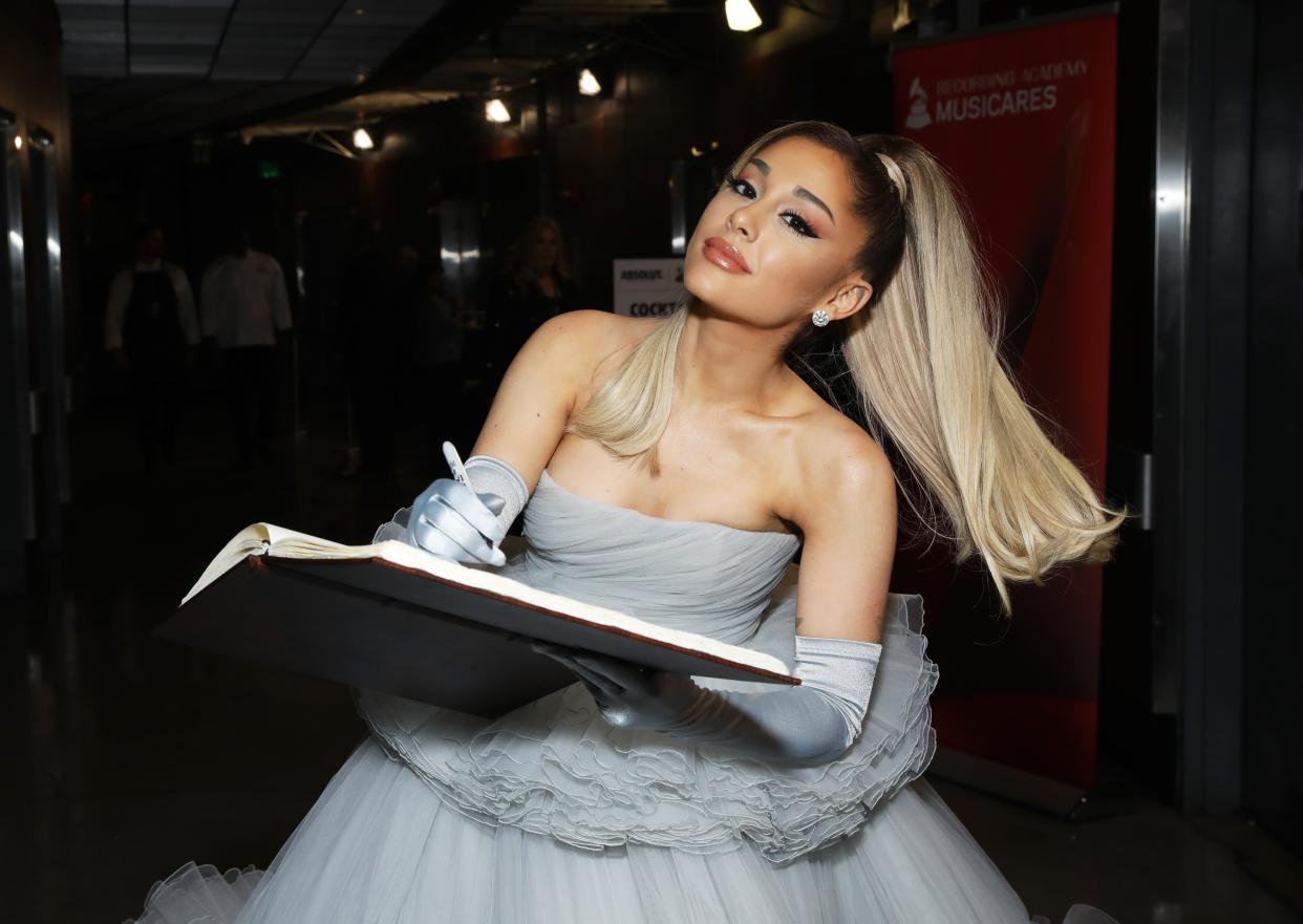 Ariana Grande at the Grammys on 26 January 2020 in Los Angeles, California (Robin Marchant/Getty Images for The Recording Academy)