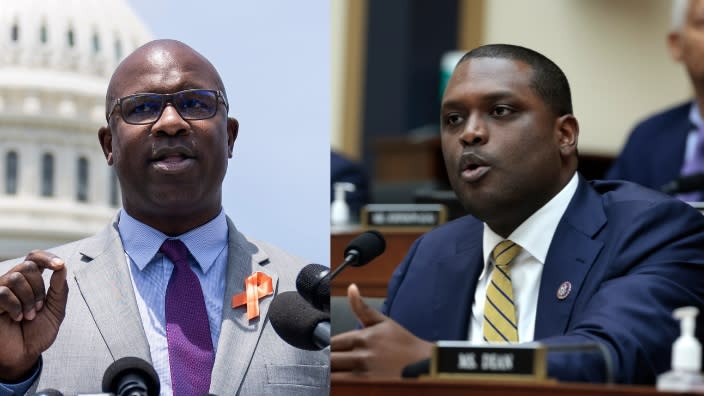 Left to right: U.S. Reps. Jamaal Bowman (D-NY) and Mondaire Jones (D-NY). (Photo: Getty Images)